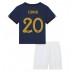 Frankrike Kingsley Coman #20 Replika Babykläder Hemma matchkläder barn VM 2022 Korta ärmar (+ Korta byxor)